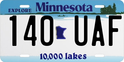 MN license plate 140UAF