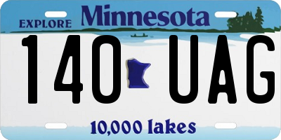 MN license plate 140UAG