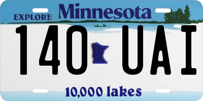MN license plate 140UAI