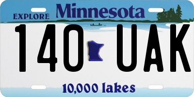 MN license plate 140UAK