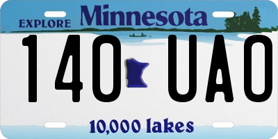 MN license plate 140UAO