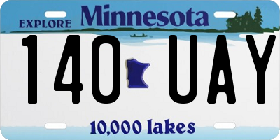 MN license plate 140UAY
