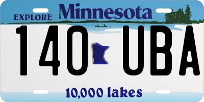 MN license plate 140UBA