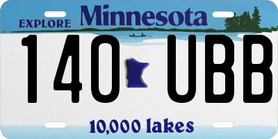 MN license plate 140UBB