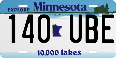 MN license plate 140UBE