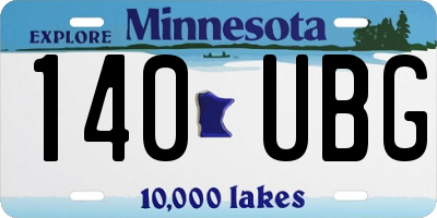 MN license plate 140UBG