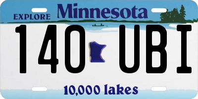 MN license plate 140UBI