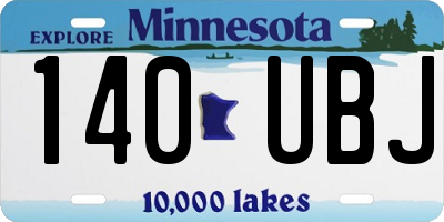 MN license plate 140UBJ