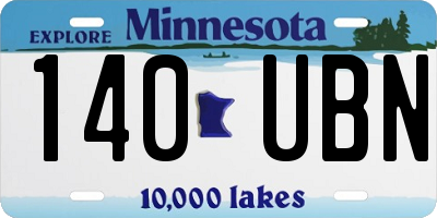 MN license plate 140UBN