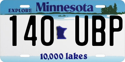 MN license plate 140UBP
