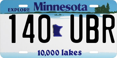MN license plate 140UBR