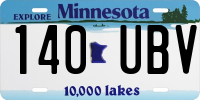 MN license plate 140UBV