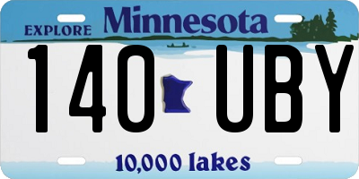 MN license plate 140UBY