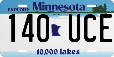 MN license plate 140UCE