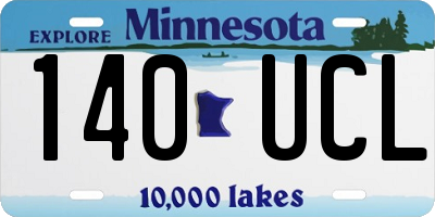 MN license plate 140UCL