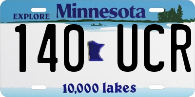 MN license plate 140UCR