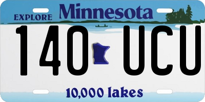 MN license plate 140UCU