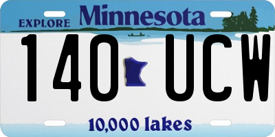 MN license plate 140UCW