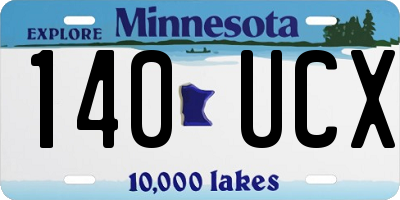 MN license plate 140UCX