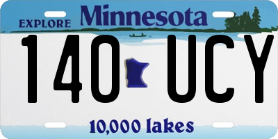 MN license plate 140UCY
