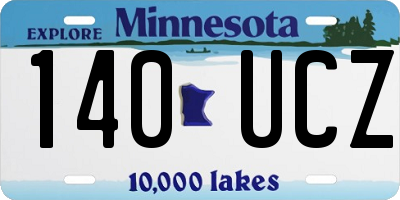 MN license plate 140UCZ