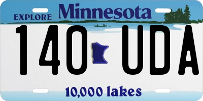 MN license plate 140UDA