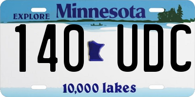 MN license plate 140UDC