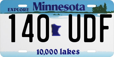 MN license plate 140UDF