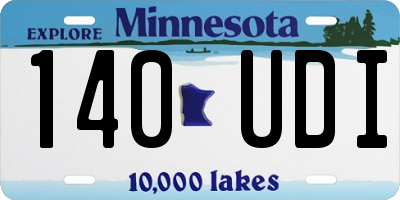 MN license plate 140UDI