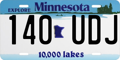 MN license plate 140UDJ