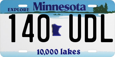 MN license plate 140UDL