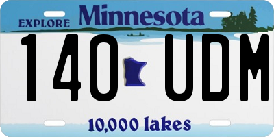 MN license plate 140UDM