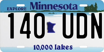 MN license plate 140UDN