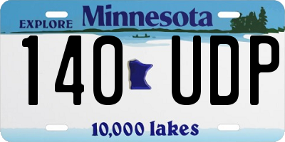 MN license plate 140UDP