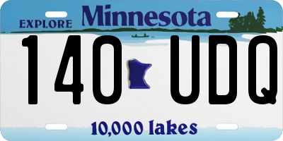 MN license plate 140UDQ