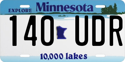 MN license plate 140UDR