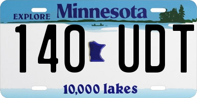 MN license plate 140UDT