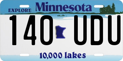 MN license plate 140UDU