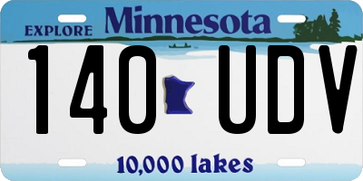 MN license plate 140UDV