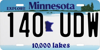 MN license plate 140UDW