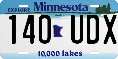 MN license plate 140UDX