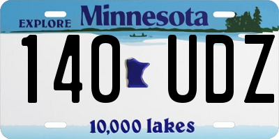 MN license plate 140UDZ