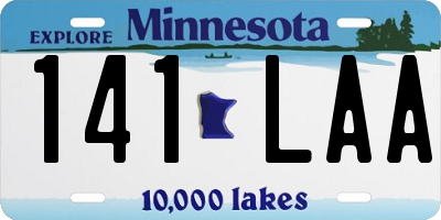 MN license plate 141LAA