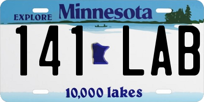 MN license plate 141LAB