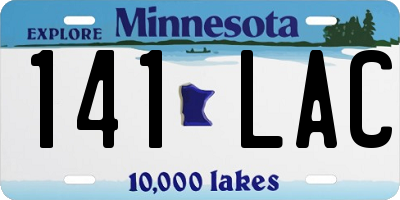 MN license plate 141LAC