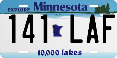 MN license plate 141LAF