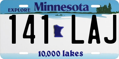 MN license plate 141LAJ