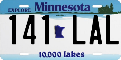 MN license plate 141LAL