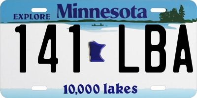 MN license plate 141LBA
