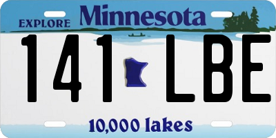 MN license plate 141LBE